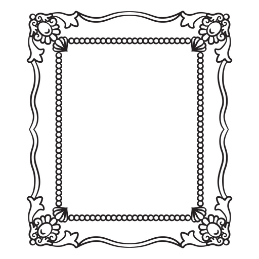 Design elegante de moldura floral vintage Desenho PNG