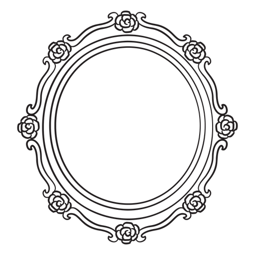 Design elegante de moldura floral com rosas Desenho PNG