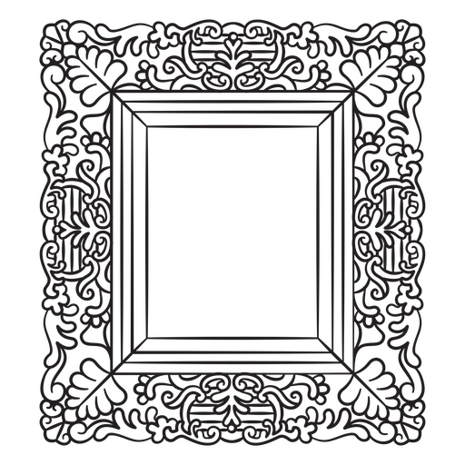 Ilustración de marco vintage adornado Diseño PNG