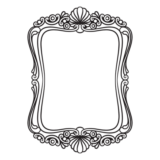 Design de borda de concha vintage ornamentada Desenho PNG