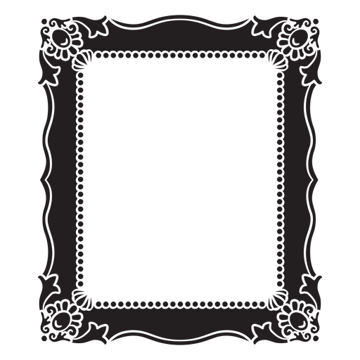 Design de borda floral decorativo inspirado no vintage Desenho PNG
