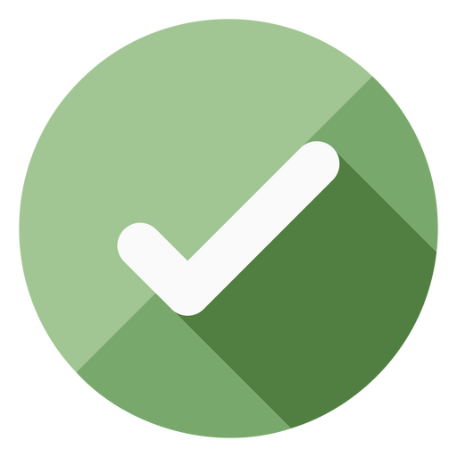 Green circle with a tick mark on it PNG Design
