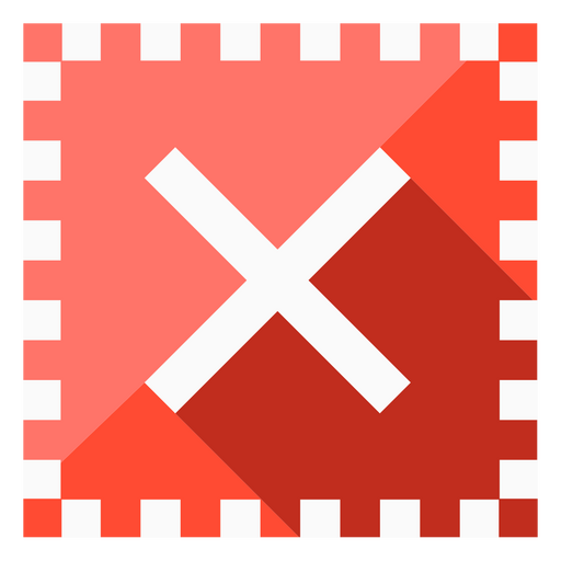 Rotes Quadrat mit einem Kreuz darauf PNG-Design