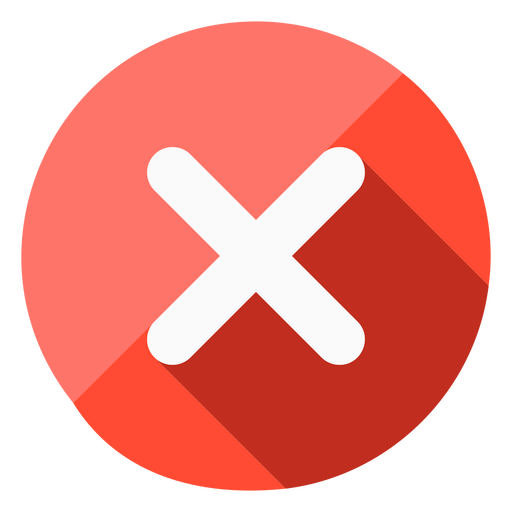 Red circle with an x in the middle PNG Design