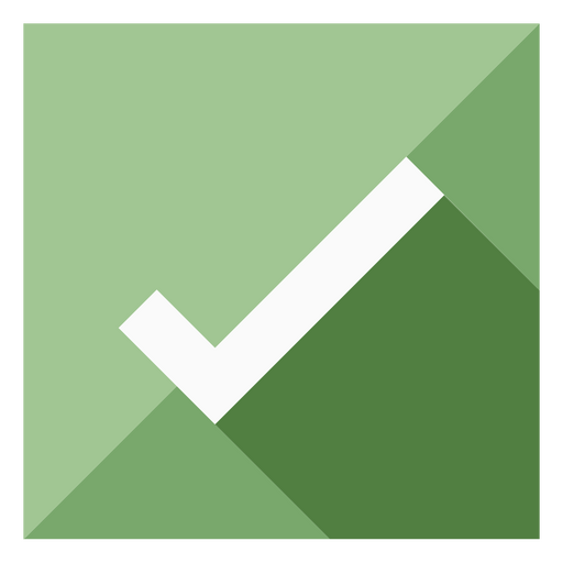 Icono de marca de verificación en un cuadrado verde Diseño PNG