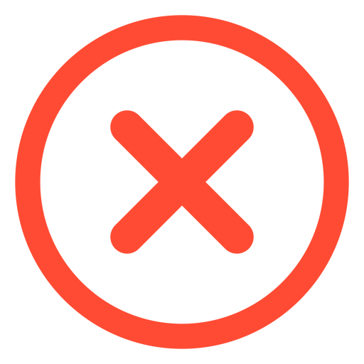 X vermelho em um círculo Desenho PNG