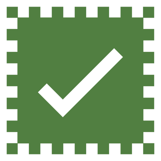 Green square with a check mark on it PNG Design