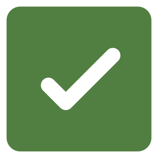 Design simples de ícone de marca de seleção verde Desenho PNG