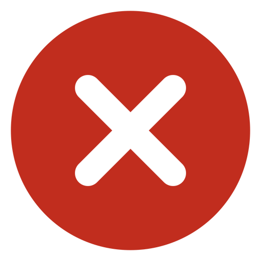Red circle with an x in it PNG Design