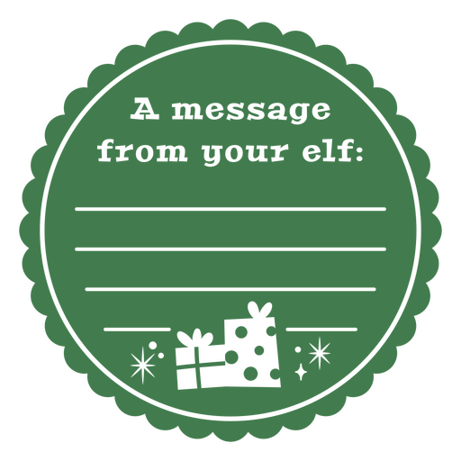 Mensaje de tu pegatina elfo. Diseño PNG