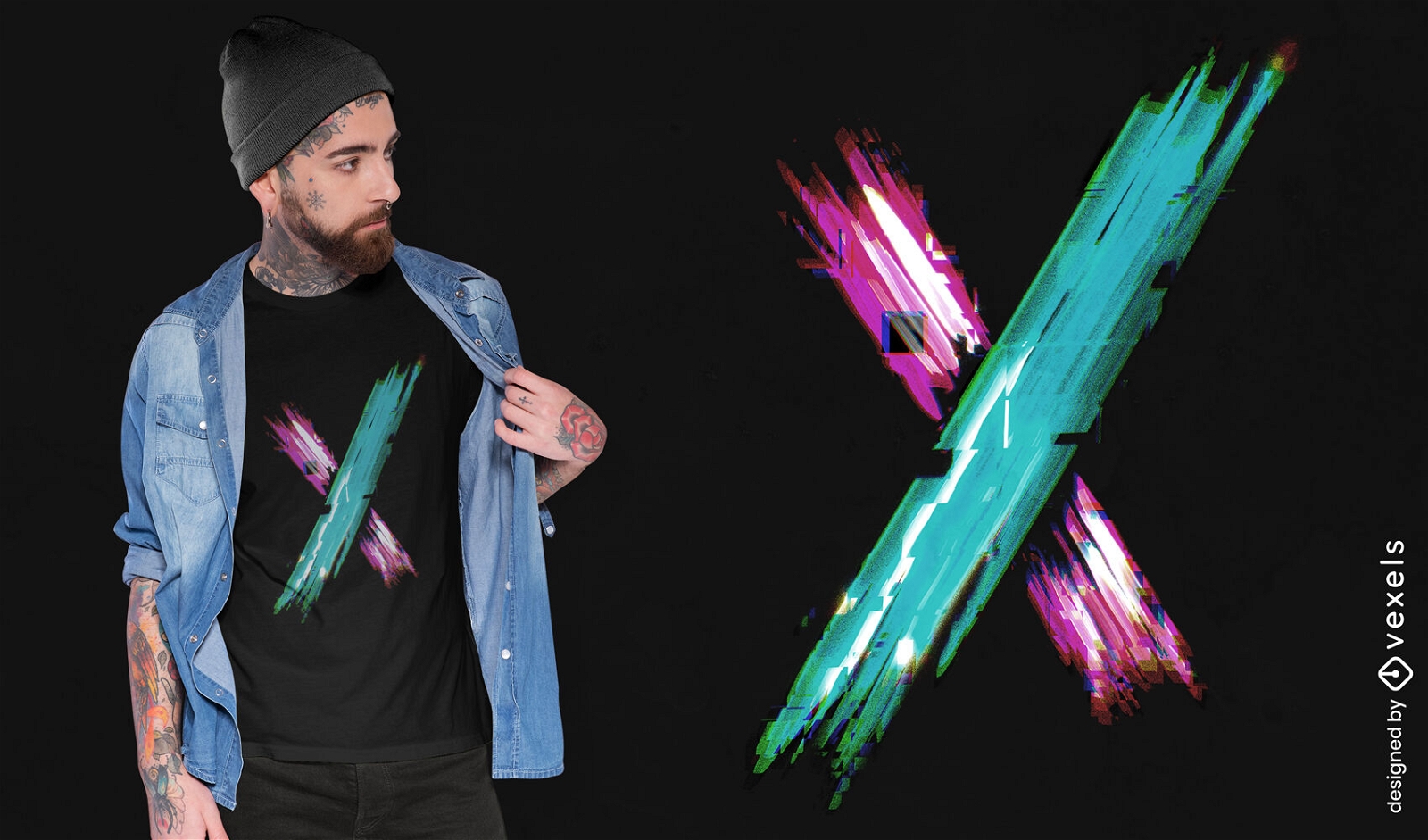 Design de camiseta neon Electric X logo