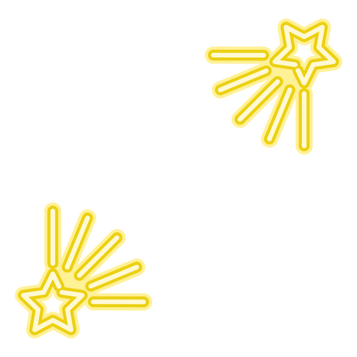 Two yellow stars PNG Design