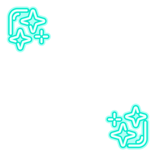 Two neon stars PNG Design