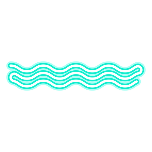 Green wavy neon sign PNG Design