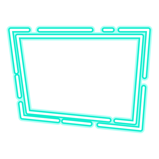 Neon cyan frame PNG Design