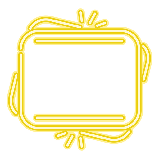 Yellow neon frame rectangle PNG Design