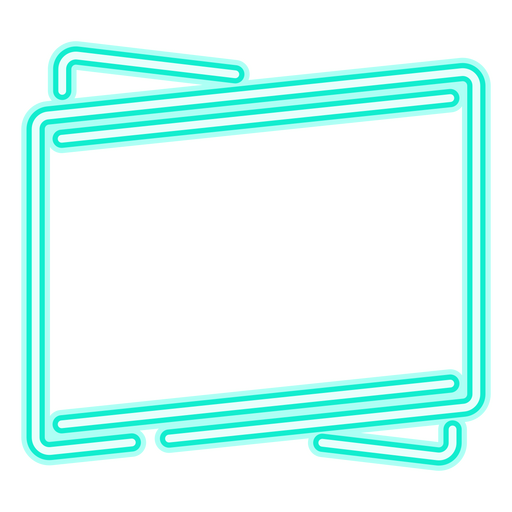 Letrero de neón con marco verde. Diseño PNG