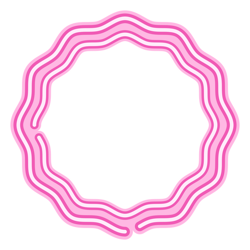 Pink striped neon frame PNG Design