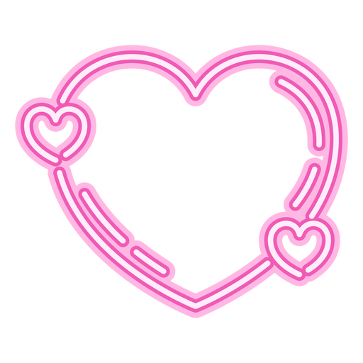 Pink heart shaped neon sign PNG Design