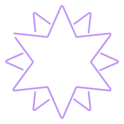 Diseño geométrico de contorno de estrella en tonos pastel. Diseño PNG