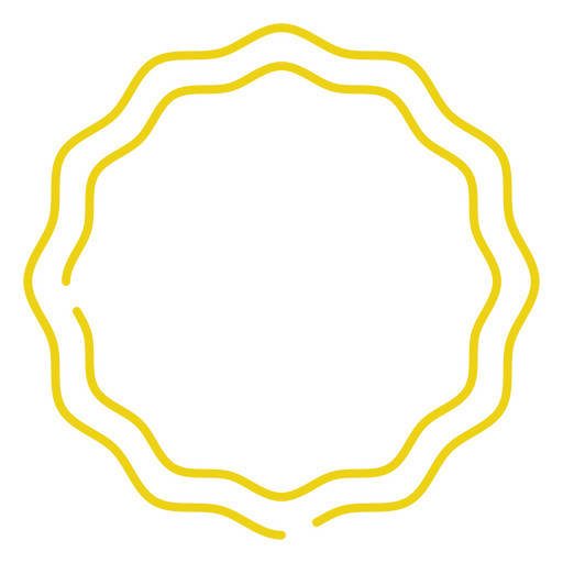 Design exclusivo de borda ondulada em amarelo brilhante Desenho PNG