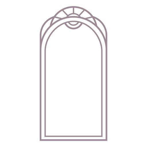 Elegante diseño de espejo arqueado. Diseño PNG