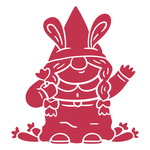 Illustration eines roten Gnoms, der eine Karotte h?lt PNG-Design