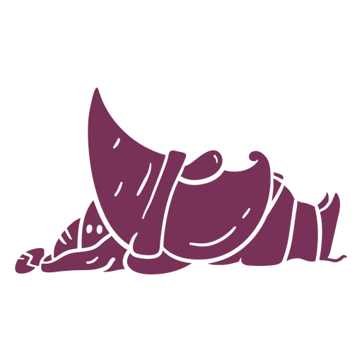Elefante morado durmiendo Diseño PNG