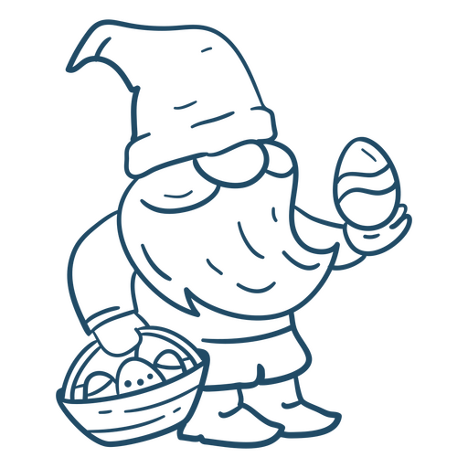 Ilustración caprichosa de gnomo de Pascua Diseño PNG