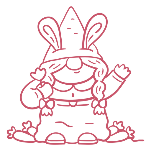 Ilustración en blanco y negro de un conejo con sombrero Diseño PNG