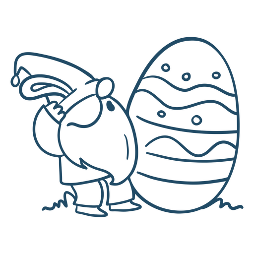 Illustration of a man holding an easter egg PNG Design
