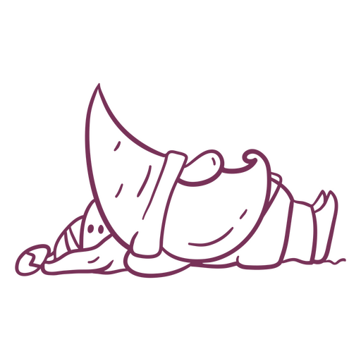 Drawing of a pig sleeping PNG Design