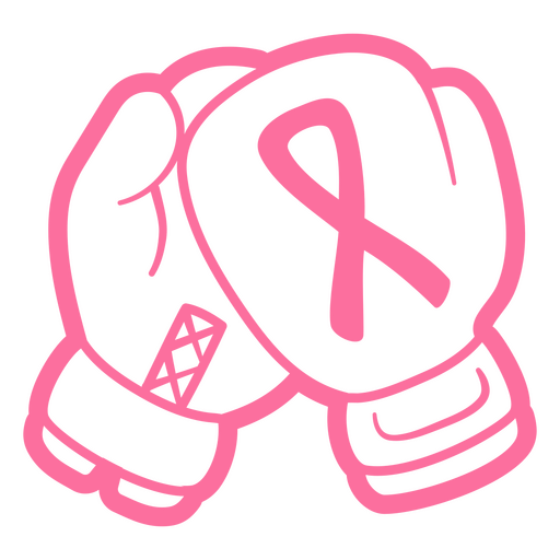 Pink boxing glove with a pink ribbon PNG Design