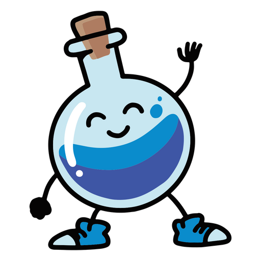 Blaue Flasche mit einem Smiley darauf PNG-Design