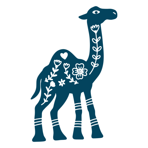 Camel with floral designs PNG Design