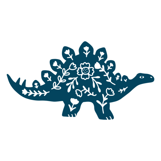 Silhueta azul de um estegossauro Desenho PNG