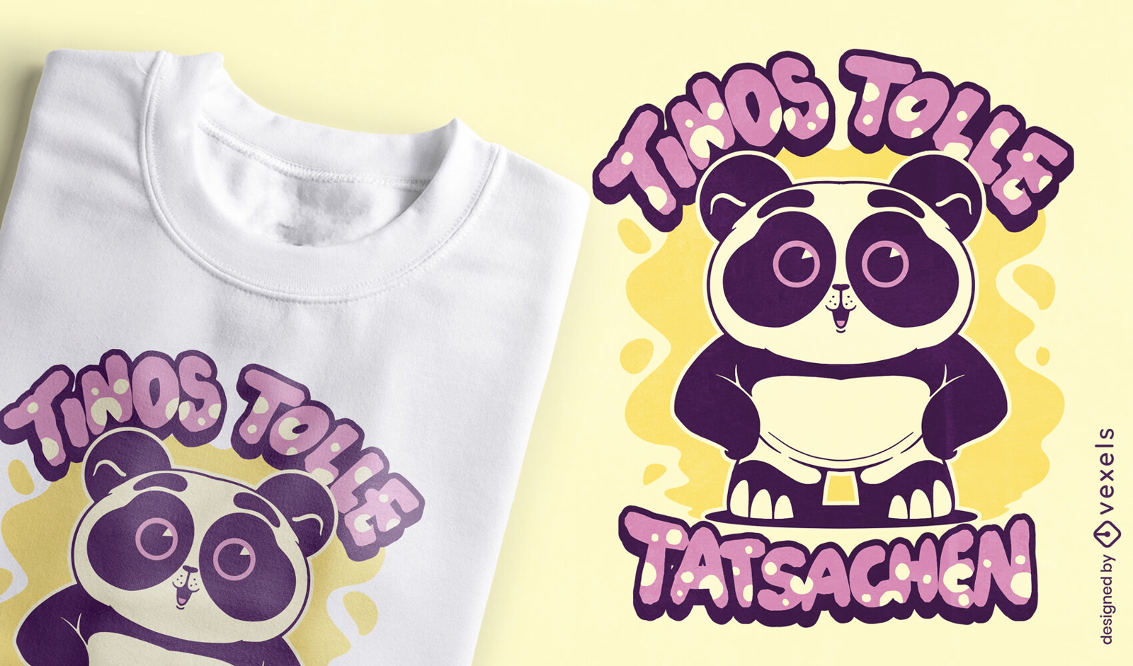 Design de camiseta animal adorável de urso panda