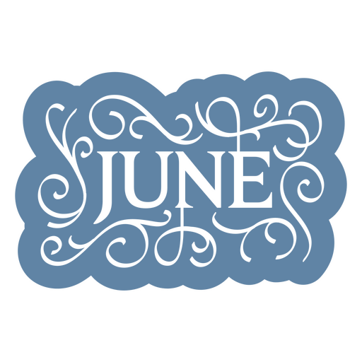 The word june is shown PNG Design