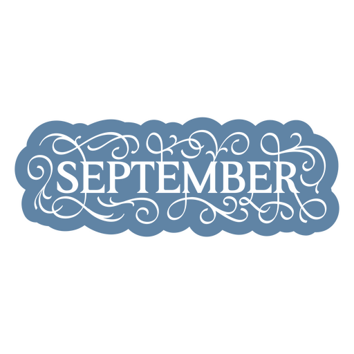 A palavra setembro está escrita em azul Desenho PNG
