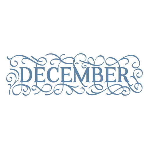 Se muestra la palabra diciembre. Diseño PNG