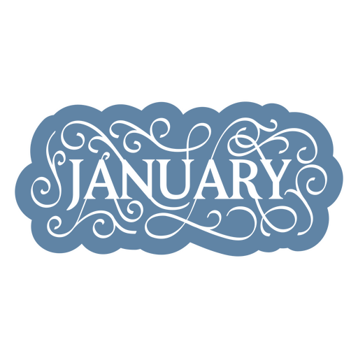The word january is shown PNG Design