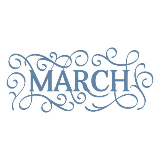 Design elegante de letras em estilo de marcha com arabescos decorativos. Desenho PNG