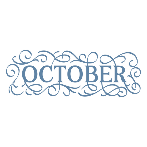 Elegantes Typografie-Design für Oktober PNG-Design