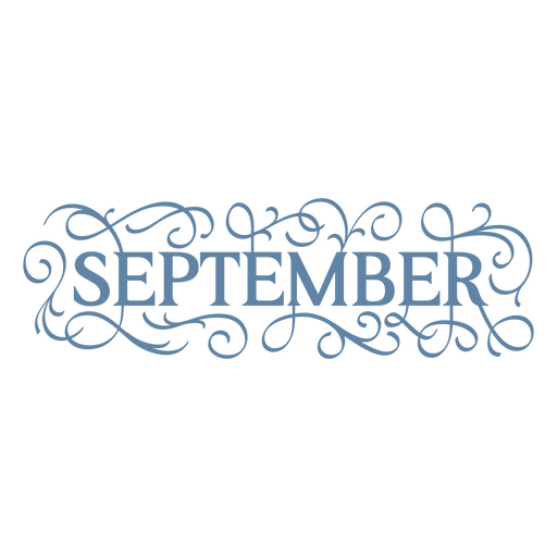 Elegantes September-Schriftzugdesign PNG-Design