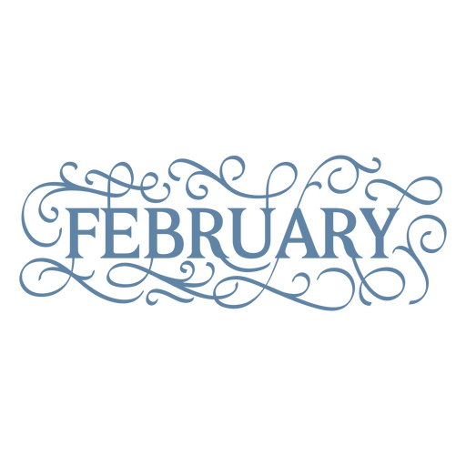 Diseño tipográfico elegante de febrero Diseño PNG