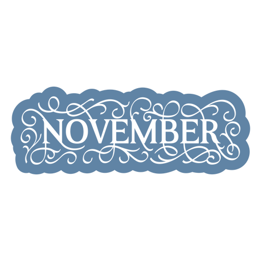 Design elegante de novembro com letras decorativas Desenho PNG