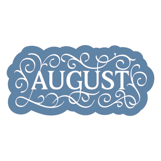 Diseño de pancarta de agosto caprichosa con elegantes adornos Diseño PNG