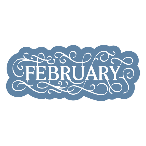 Diseño tipográfico caprichoso de febrero Diseño PNG