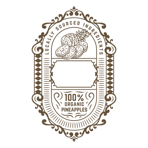 Etiqueta vintage com moldura ornamentada Desenho PNG