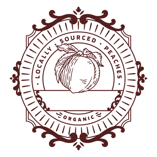 Peach logo with an ornate design PNG Design